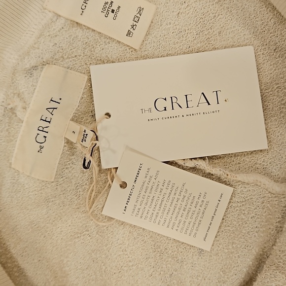 💕THE GREAT💕 The Wide Leg Cropped Sweatpant ~ Camomile Floral Size 2 M NWT - Picture 12 of 15